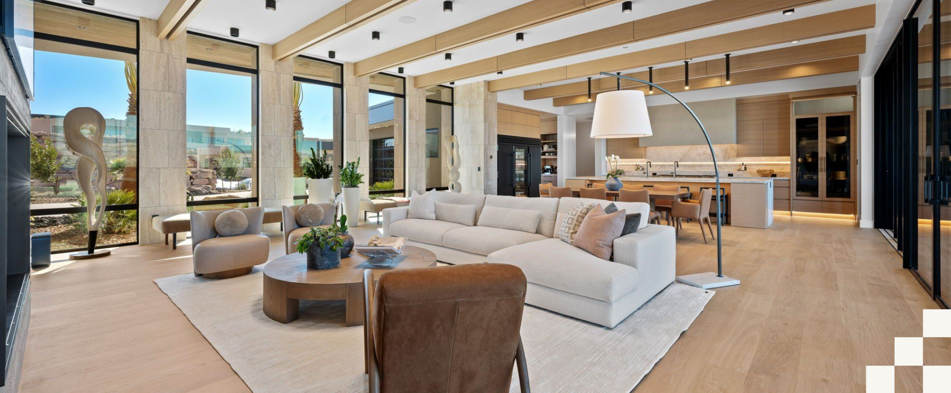 Contemporary living space finished in Mesoamerican hardwood